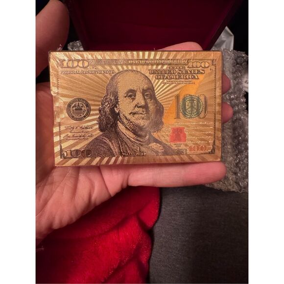 Benjamin Franklin rose gold and gold playing cards - Picture 3 of 4